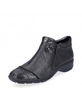 Bottines en cuir noir RIEKER